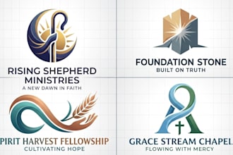 do unique modern christian church, ministry, and religious logo design