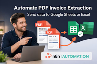automate PDF invoice data extraction to google sheets or excel