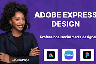 do design with adobe express photoshop illustrator, social media canva design