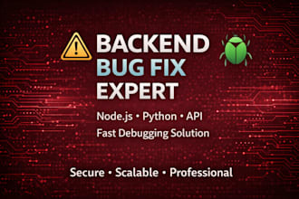 fix node js or python backend bugs and API issues
