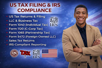 prepare and efile US tax returns for business 1120, 5472, 1040 as a licensed CPA