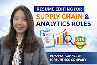 edit and optimize your resume for supply chain analytics