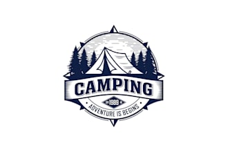 do adventure, outdoor, camp hunt fish, mountain safari logo design