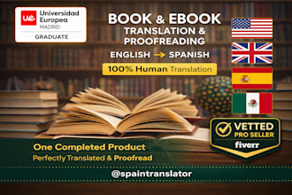 translate your book or ebook from english to spanish