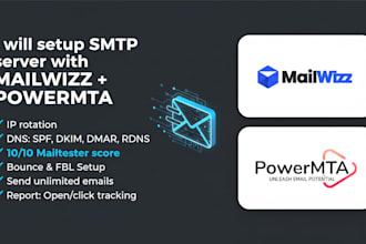 setup SMTP server with mailwizz and powermta