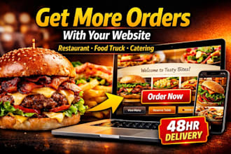 design a stunning restaurant or food catering website with an ordering system