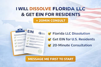 dissolve florida US llc registration obtain ein for resident, 20min consultation