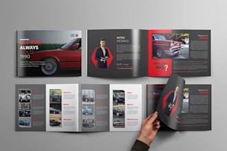 design promotional brochure company profile bifold trifold marketing clean flyer