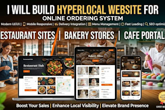 build hyperlocal restaurant website bakery website cafe online ordering website