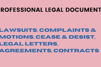 draft court documents, motions, complaints and legal pleadings
