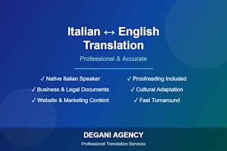 translate italian to english or english to italian for business documents