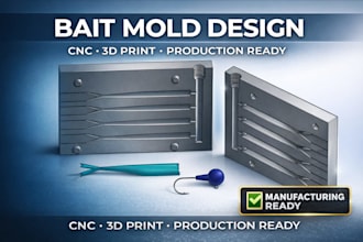 create cad designs for soft plastic bait molds