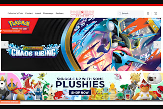 design trading card website trading card shopify store pokemon shopify store