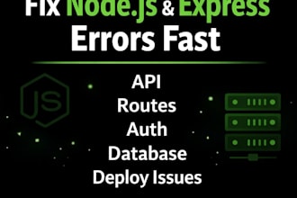 fix node js or express api errors and backend issues fast