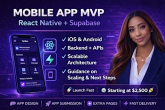 build a full mobile app mvp with react native and backend