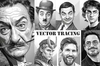 manually vectorize any logo, portrait or design in one day