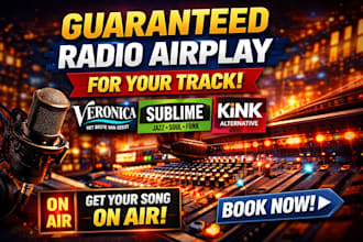 exclusively promote your track on radio veronica, sublime and kink radio