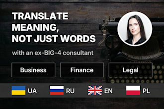 translate business and legal documents as a finance expert