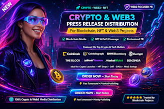 crypto press release distribution for blockchain, web3, nft, and defi projects
