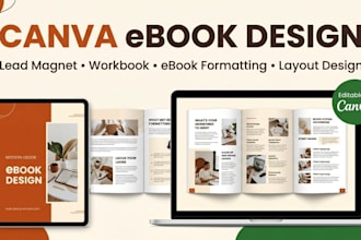 design lead magnet, ebook, workbook and canva template