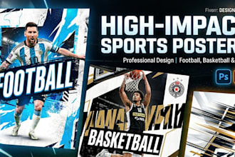 design a professional sports poster or matchday graphic