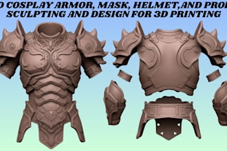sculpt wearable 3d armor model for 3d printing 3d mask 3d helmet 3d model design