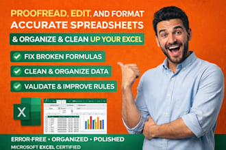 proofread, edit, and format accurate spreadsheets organize clean up your excel