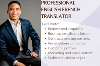 translate and proofread english or french business docs