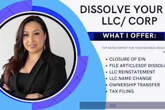 dissolve US llc, close ein, company termination and final tax filing fast