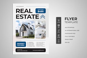 design luxury real estate property flyers, motion flyer and dl medical flyer