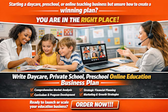 write daycare private school preschool online education business plan
