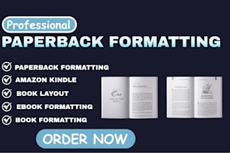 paperback formatting, book typesetting, manuscript editing, ebook formatting