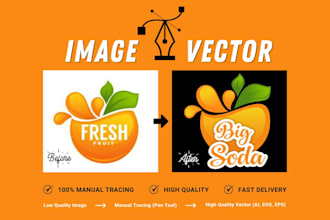 convert image to vector tracing, logo redraw in ai, svg, eps file