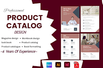 design product catalogue, canva editable brochure, lookbook, magazine design