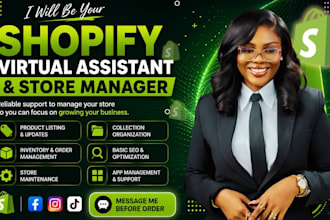 shopify virtual assistant or shopify store manager ecommerce store management
