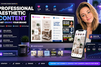 create aesthetic content for instagram, pinterest, linkedin and cash cow pages