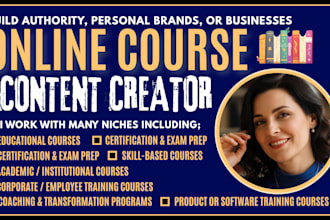 corporate training module, curriculum, lecture narration, video course creation