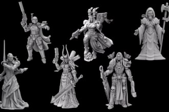 design and sculpt custom 3d miniatures, dnd, warhammer 40k and tabletop models