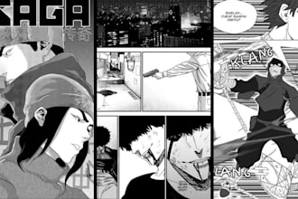 draw anime manga illustration manga comic book webtoon manga page manga artist