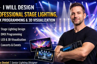 design professional stage lighting dmx programming and 3d lighting visualization