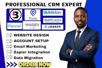 hubspot crm podio bonzo automation jobber suitedash data migration aweber funnel