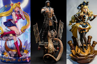 3d print and paint custom anime figure miniature painting statue stl resin print