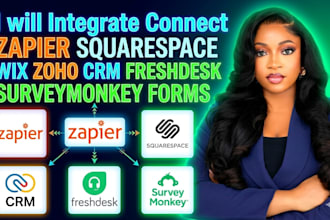 integrate connect zapier squarespace wix zoho CRM freshdesk surveymonkey forms