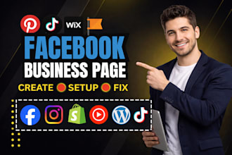 create facebook, instagram, and tiktok business page setup