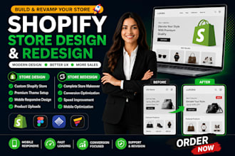 build shopify store design or ecommerce dropshipping store, shopify website