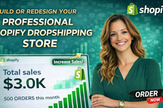 build shopify store design or ecommerce dropshipping store, shopify website
