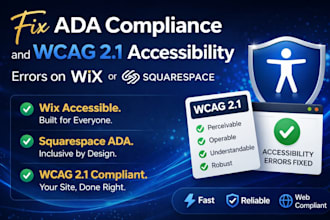 fix ada compliance and wcag 2 1 accessibility errors on wix, squarespace website
