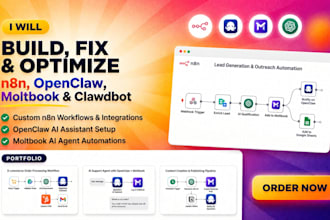 build and optimize n8n, openclaw, moltbook, clawdbot mac mini automation