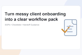 document your client onboarding process into a clear workflow pack