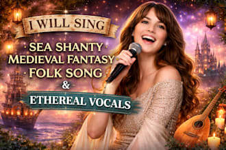 sing sea shanty, medieval fantasy, folk song, ethereal vocals meditation music